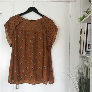 Loft short sleeve woven top